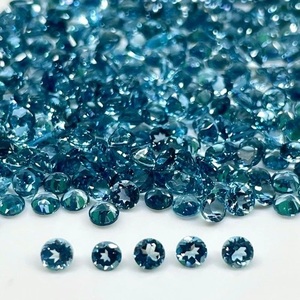 Topacio Azul de Londres Natural, Corte Redondo de 3mm, Gemas Sueltas, Precio al por Mayor, Lote de Gemas para Joyería - Product Image 1