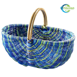 Vintage Handcrafted Eco-Friendly Rattan Storage <b>Basket</b>-Multi-Purpose for Kitchen & Living Room Organization - Product Image 2