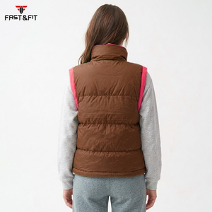 Hot Selling Casual Winter Jacket High Quality Breathable Cotton High Collar Puffer <b>Sleeveless</b> Design with Zipper Closure - Product Image 2