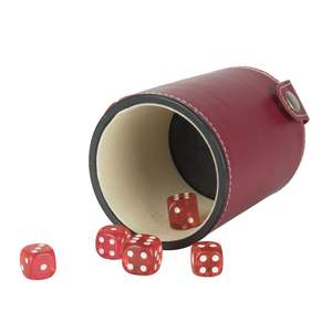 Gobelet à dés double en cuir PU de luxe classique moulé à la main de haute qualité avec logo personnalisé pour les jeux - Product Image 2