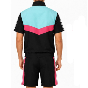 Custom Brand Logo <b>Men</b> Windbreaker <b>Jacket</b> And Shorts Set New Design <b>Summer</b> Nylon Windbreaker Shorts Set In Solid Color - Product Image 2
