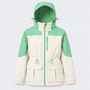 Men Hooded <b>Waterproof</b> Windbreaker Jacket Custom Winter Outdoor <b>Parka</b> Coat Color Block Full Zip Multi Pocket Design Casual Wear - Product Image 2