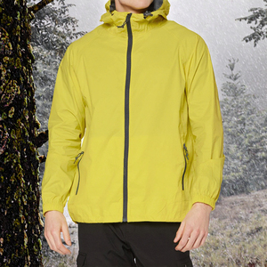Unisex Custom Yellowjackets Rain <b>Jacket</b> for Outdoor Hiking Waterproof <b>Packable</b> Windbreaker Hood Zipper Closure Solid Reversible - Product Image 2