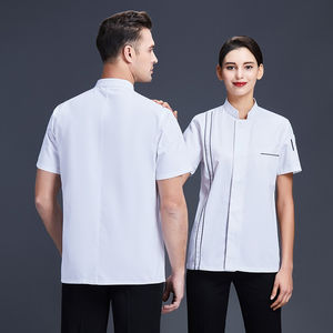 Camisa de Chef Elegante para Restaurante, Camisas de Trabajo para Hombre y Mujer, Camisa de Trabajo de 3 Botones para Hombre, Uniformes Masculinos, Camisa de Chef - Product Image 4