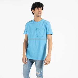 T-shirts pour hommes en gros d'usine, pas chers, personnalisés avec des images imprimées, t-shirts avec poche latérale sur la poitrine - Product Image 2