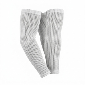 Mangas de compresión unisex personalizadas de algodón, ajuste ceñido, absorbentes de sudor, para gimnasio y running, color liso, compresión absorbente para brazos. - Product Image 6