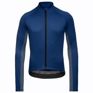 เสื้อปั่นจักรยานแขนยาวสีดำแบบซิปเต็มตัวทรงพอดีตัว - Product Image 3
