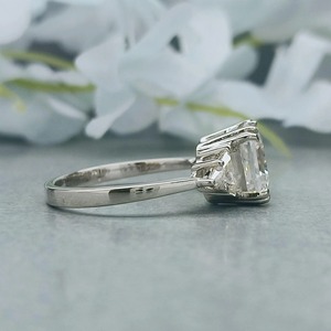 2.01CT Asscher Cut Moissanite Engagement <b>Ring</b> Taper Side Stone Gold Plated Women Wedding Anniversary Gift - Product Image 4