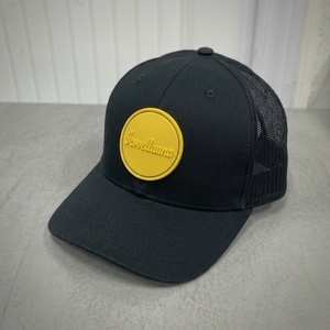 หมวกแก๊ปทรง Trucker 6 แผง ปักโลโก้ทรงกลม ด้านหลังเป็นตาข่าย ปีกโค้ง ปรับขนาดได้ด้วยตัวล็อคแบบ Snap รับผลิตแบบ OEM ODM แบรนด์ส่วนตัว - Product Image 4