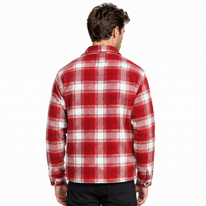 <b>Men</b> Turn Dwon Collar <b>Flannel</b> <b>Jacket</b> Plaid Turn Down Collar Winter <b>Jackets</b> <b>Men</b> Casual Wear Cotton Shirt <b>Jackets</b> With Side Pockets - Product Image 3