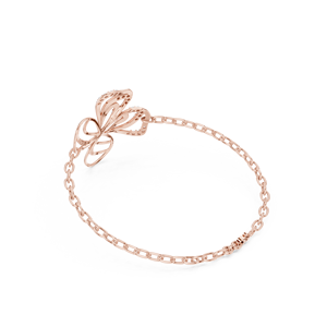 Bracelet ajouré floral en or rose massif 9K 10K 14K 18K avec diamants CVD de laboratoire DEF – Chaînes et bracelets à maillons tendance pour femme - Product Image 2