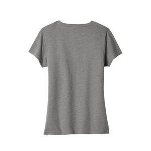 Camiseta de Cuello en V para Mujer de Alta Calidad, Mezcla de Algodón y Poliéster, Manga Corta Informal, Fabricante de Etiqueta Privada con Impresión Personalizada - Product Image 2