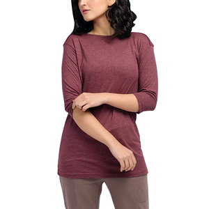 Camiseta de Manga Larga para Mujer, Cuello Redondo, Algodón Suave, Informal, Ligera, Transpirable, Básica para Uso Diario, Corte Cómodo y Relajado - Product Image 1