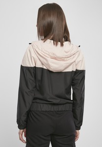 Veste coupe-vent à capuche bicolore avec fermeture éclair, manches longues, style utilitaire, pour l'automne, en polyester et nylon tissé - Product Image 3