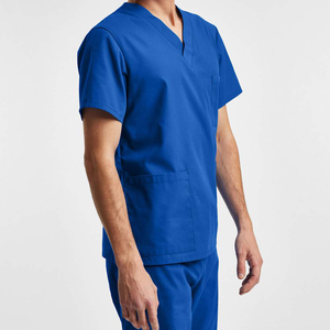 Tenues médicales unisexes à manches courtes en sergé de coton et polyester, col en V, les plus vendues pour l'hôpital - Product Image 5