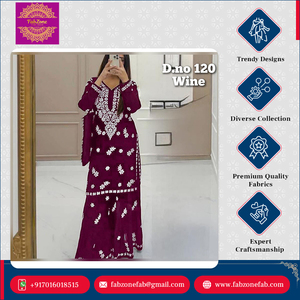 Ropa Étnica Tradicional India de Diseño de Alta Calidad, Estilo Moderno, Completamente Cosida con Hermoso Bordado - Product Image 2