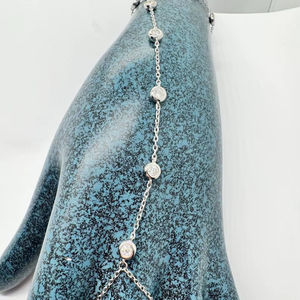 Chaîne de main en moissanite sertie de pierres, argent sterling 925 plaqué or 18 carats pour bijoux - Product Image 1