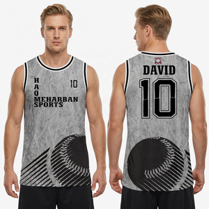 Camiseta de Baloncesto Deportiva para Hombre Marca Meharrban, Sin Mangas, Sublimada, Impresa, Absorbente de Humedad, Corte Regular, para Adultos, Todas las Temporadas, Cuello en V - Product Image 1