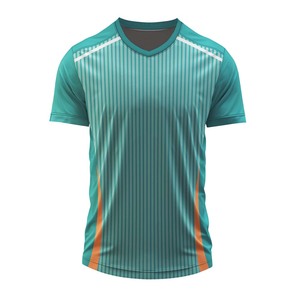 Maillot de football personnalisé à rayures tonales, col en V, respirant et à séchage rapide, idéal pour les équipes de club, l'entraînement et les matchs – Meilleures ventes - Product Image 1