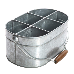 Galvanized Metal Caddy Storage Basket with Handle Industrial Style Organizer for Kitchen Bathroom Home Office Farmhouse Decor - Product Image 6