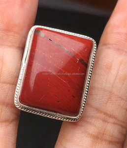 แหวนแจสเปอร์สีแดงธรรมชาติ925แหวนเงินแท้สำหรับเป็นของขวัญทำมือเครื่องประดับสำหรับเดือนมีนาคมสำหรับเธอ - Product Image 5