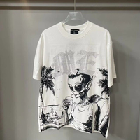 T-shirt pour homme, noir, manches courtes, col rond, style streetwear, respirant, décontracté, de haute qualité, tricoté, 100% coton, logo personnalisé sur le devant