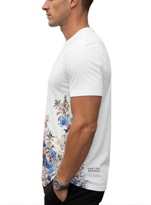 ONETEN <b>Men's</b> Slim Fit <b>T</b>-<b>Shirt</b> White Crew Neck Short Sleeve <b>Floral</b> Print Pattern Quick Dry Casual Tee - Product Image 5