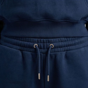 Conjunto de 2 Piezas de Felpa para Mujer, Sudadera con Cierre y Cuello Alto y Pantalones Cortos por Encima de la Rodilla, Color Sólido, Corte Holgado, para Todas las Temporadas - Product Image 5