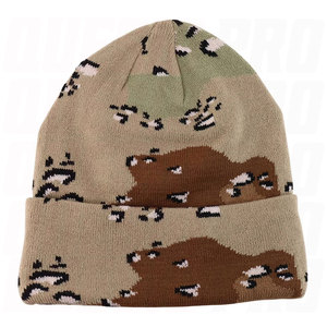 Bonnet unisexe d'hiver chaud en acrylique camouflage, couleur unie, logo brodé personnalisé, style moderne, doux et extensible - Product Image 1