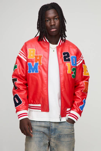 Veste universitaire en peau de mouton de haute qualité OEM en gros pour hommes avec logo sur le devant, imperméable, coupe-vent, fabriquée au Pakistan - Product Image 4