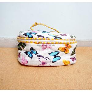 3-Piece Large Capacity Striped Cotton Vanity Set Zipper Waterproof Eco-Friendly Soft Handle Durable Reusable Travel Bags - Product Image 2