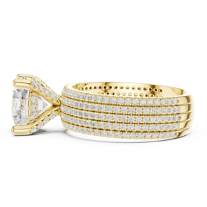 Bague de fiançailles en or massif 14 carats avec diamant de laboratoire taille brillant rond, certifiée IGI, bijou classique pour femme - Product Image 6