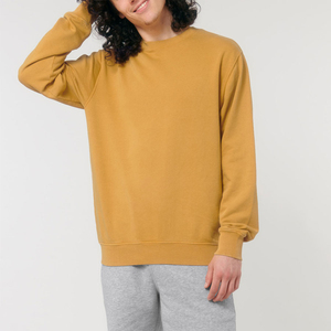Sweat-shirt en molleton brodé pour homme, col rond, pull-over uni, manches longues, décontracté, chaud pour l'hiver, en coton doux, OEM - Product Image 3