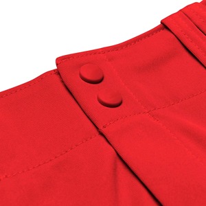 Pantalon de baseball rouge ajusté pour hommes et femmes, en polyester respirant, avec fermeture éclair, couleur unie, poches, revers rayés, protection UV - Product Image 3