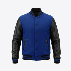 Veste universitaire personnalisée haut de gamme pour homme, manches en cuir, patch en chenille, broderie, veste oversize, streetwear, vestes de baseball - Product Image 1