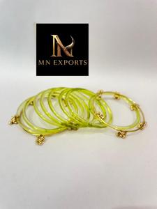 MN EXPORTS Women's Transparent Acrylic Bangles Silver Plated Trendy <b>Crystal</b> & Rhinestone Ball Shape Wedding Jewelry - Product Image 2