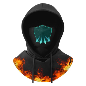 Masque intégral personnalisé avec logo et motif flamme, cagoule coupe-vent pour moto et cyclisme, respirant en maille, pour sports de plein air - Product Image 1