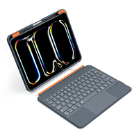 iPad A16 11 İnç Yeni için Özelleştirilmiş İnce Taşınabilir Kablosuz USB-C RGB Arkadan Aydınlatmalı Çoklu Dokunmatik Yüzeyli Akıllı Klavye Kılıfı