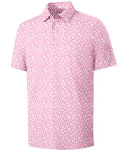 Nouveaux polos de golf à manches courtes, tissu respirant et anti-transpiration, vêtements pour hommes, polos de golf décontractés à col imprimé pour hommes - Product Image 1