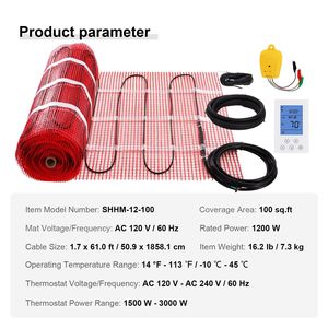 100 mq. Sistema di Riscaldamento Elettrico a Pavimento Radiante con Termostato Digitale e Tecnologia di Rilevamento (110-120V) - Product Image 4