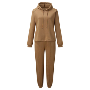 Conjunto Deportivo de Mujer a la Moda con Logotipo Personalizado, 2 Piezas, Top de Manga Corta y Pantalones Anchos, Chándal de Felpa con Logotipo Personalizado para Mujer - Product Image 3