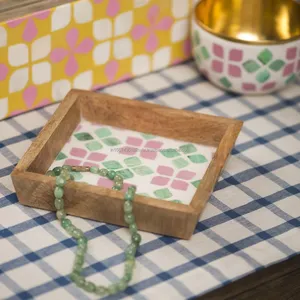 Bandeja de servicio con incrustaciones de mango moderno y hueso de color tamaño personalizado con resina perfecta para comida y exhibición - Product Image 3