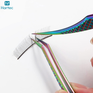 Pointed Grafted Tweezers For Women, High Precision Salons Uses Straight Curved Shape Multi Color Eyelash Extension Tweezers - Product Image 6