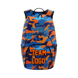 Conjunto de Camiseta de Baloncesto con Estampado de Camuflaje, Diseño Sublimado Transpirable, Ropa Deportiva Unisex para Adultos, Camiseta sin Mangas con Cuello en V Naranja y Azul, Pantalones Cortos - Product Image 6