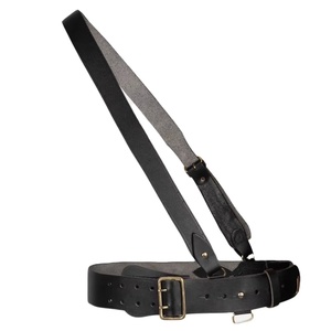 Genuine Leather Sam Browne Black Belt with Crossover Shoulder Strap – Classic Uniform Style - Product Image 1