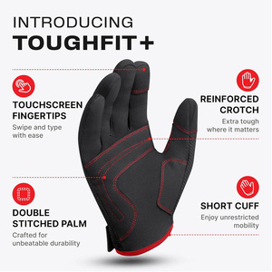 Synthetic Leather Mechanic Gloves Reinforced Fingers Thumb Double-Stitched Palm Anti-Static Heat Resistant Breathable Spandex - Product Image 5