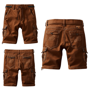 Pantalones Cortos de Gamuza Bávara para Hombre, Estilo Urbano, con Cintura Elástica, Resistentes al Viento y Transpirables, Ideales para Festivales - Product Image 3