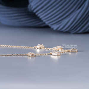 Pendentif en émeraude et diamant de laboratoire rond, en argent sterling S925, or jaune, luxe, 75 pièces, couleur EF+, collier statement - Product Image 5