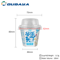 100mL gran oferta Hexagonal IML impresión personalización plástico gelatina helado yogur taza con tapa para mascotas
