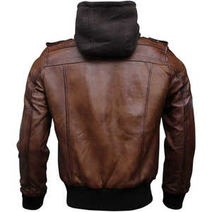 Veste en cuir décontractée pour homme, automne-hiver, fermeture éclair, manches longues, veste en cuir tendance pour homme, dernières vestes - Product Image 4